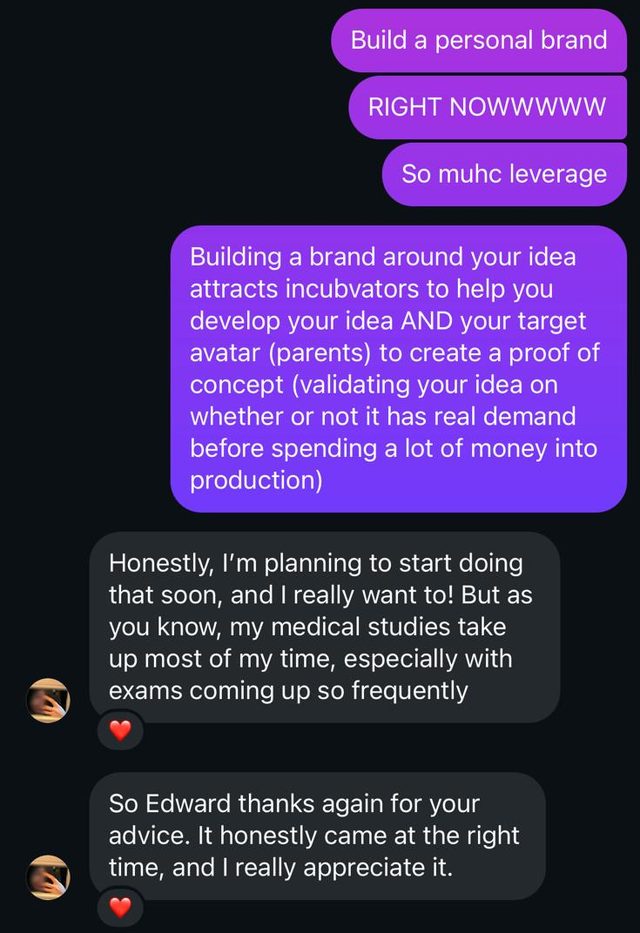 DM: Thanks again for your advice. It honestly came at the right time.